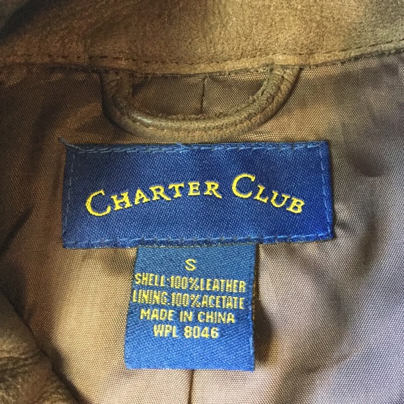 Charter Club 100% Leather Jacket Caramel Brown Color women’s size small - Picture 5 of 11